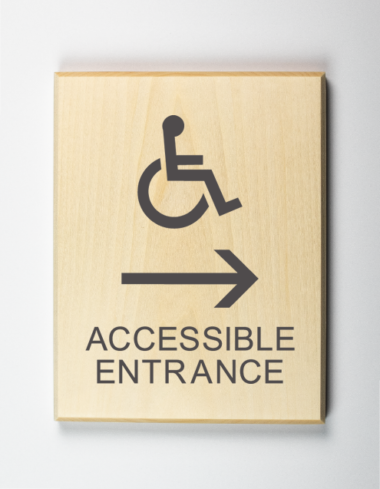 Eco-friendly Accessible Entrance to Right Sign