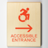 Accessible entrance to right using modified ISA-orange