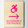 Accessible entrance to right using modified ISA-pink