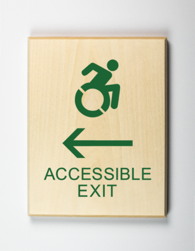 Accessible Exit to Left Sign Using Modified ISA