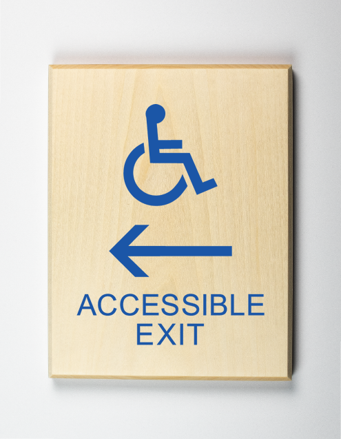 Eco-friendly Accessible Exit to Left Sign