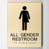 ADA compliant wooden all gender restroom sign