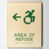 Accessible Area of Refuge to Left Sign