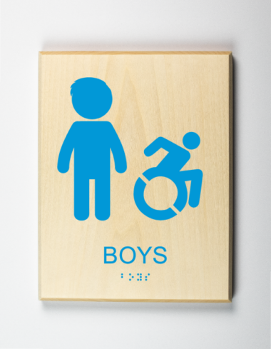 handicap boys restroom sign