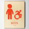 Handicap accessible boys restroom sign
