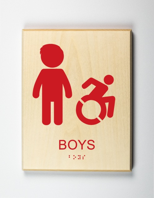 Boys Handicap Accessible Restroom Modified ISA-red