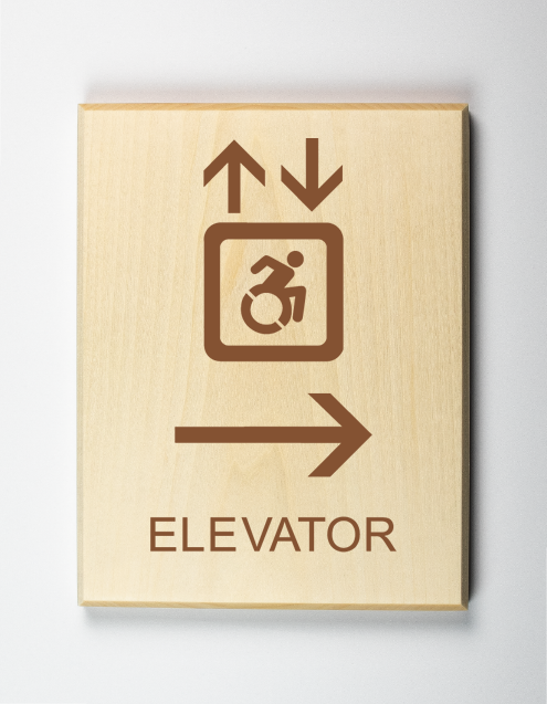Accessible Elevator to Right Sign