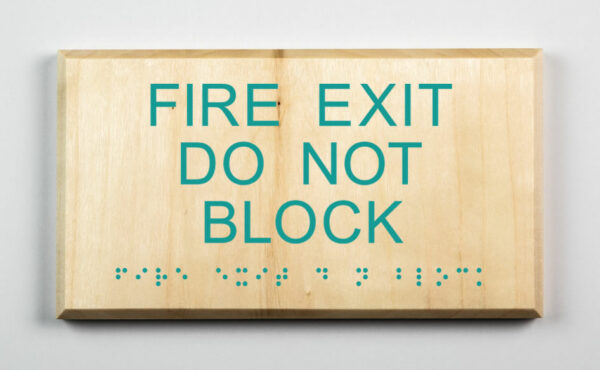 Fire Exit Do Not Block Sign Environmentally Friendly
