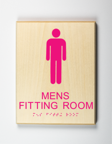Mens Fitting Room Sign, Using Pictogram