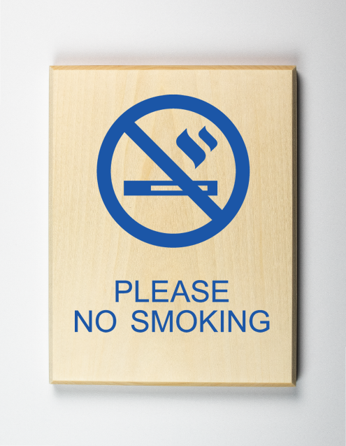 Please No Smoking Sign, choose your solid color