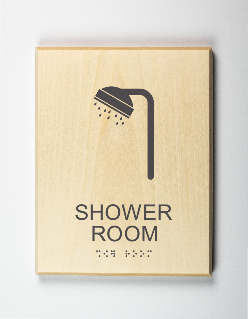 Eco-friendly ADA braille Shower Room Sign
