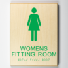 Womens fitting room sign