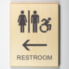 Accessible Restrooms to Left Sign, Using Modified