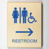Restrooms to Right Sign